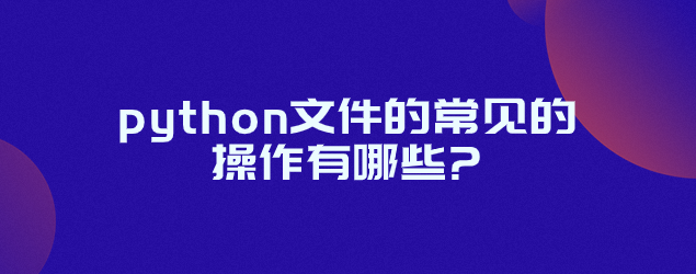 python文件的常见的操作有哪些?