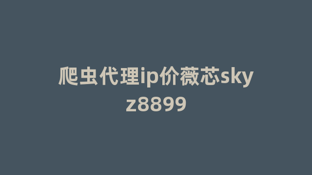 爬虫代理ip价薇芯skyz8899