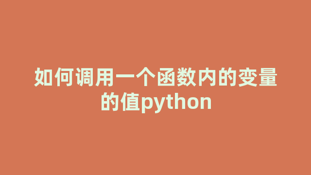 如何调用一个函数内的变量的值python