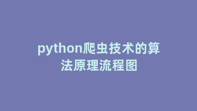 python爬虫技术的算法原理流程图