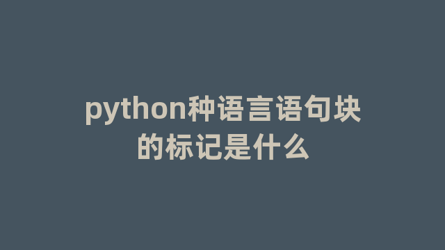 python种语言语句块的标记是什么