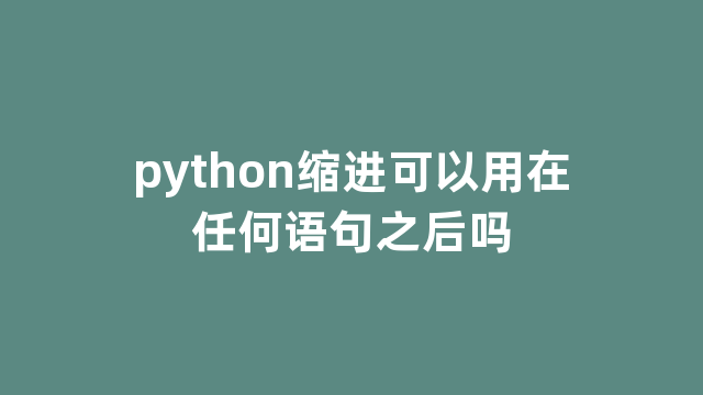 python缩进可以用在任何语句之后吗