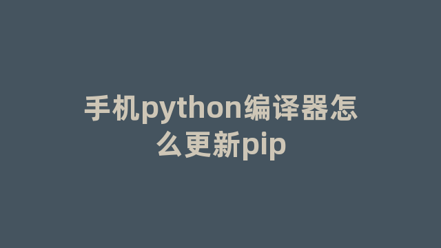 手机python编译器怎么更新pip