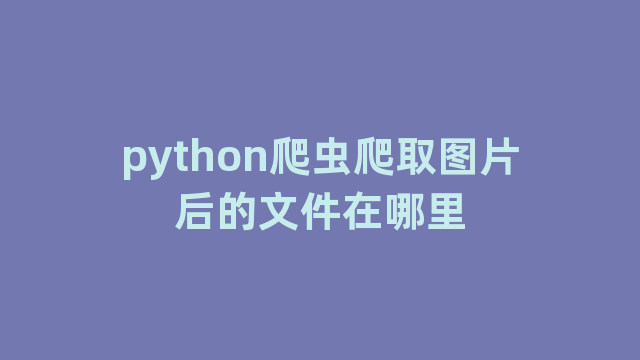 python爬虫爬取图片后的文件在哪里