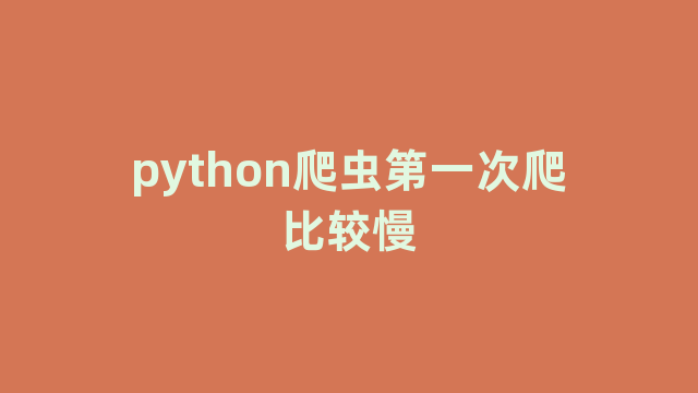 python爬虫第一次爬比较慢