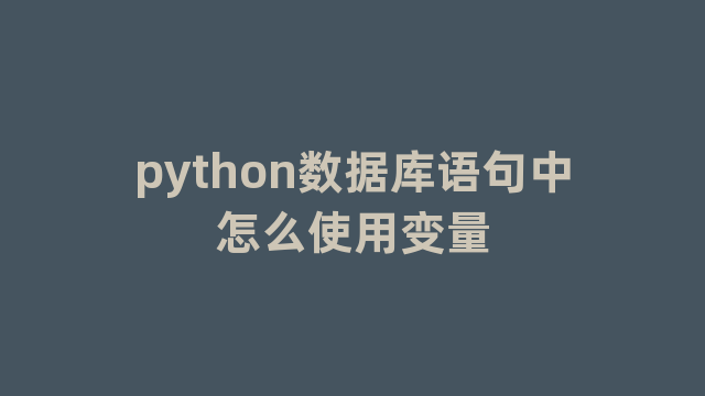 python数据库语句中怎么使用变量