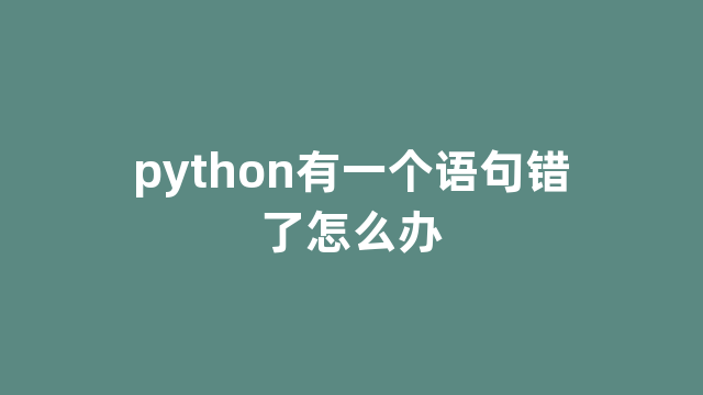 python有一个语句错了怎么办