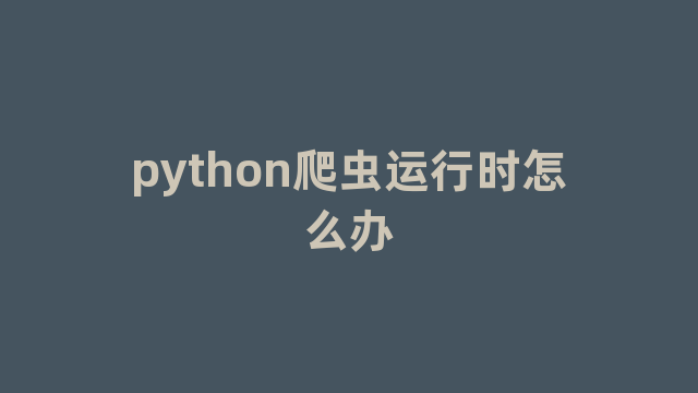 python爬虫运行时怎么办