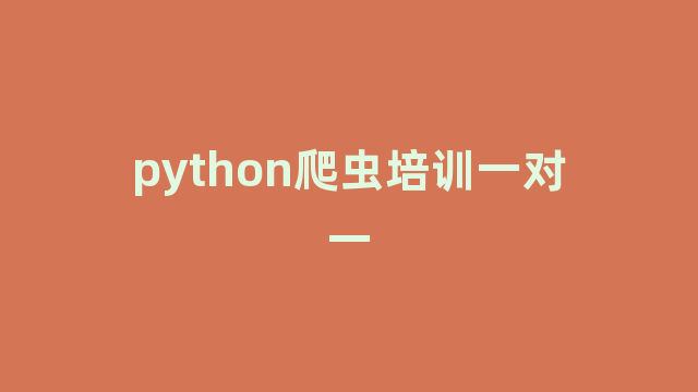 python爬虫培训一对一