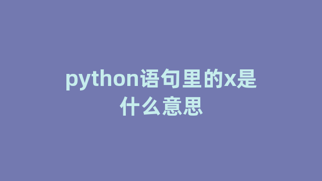 python语句里的x是什么意思