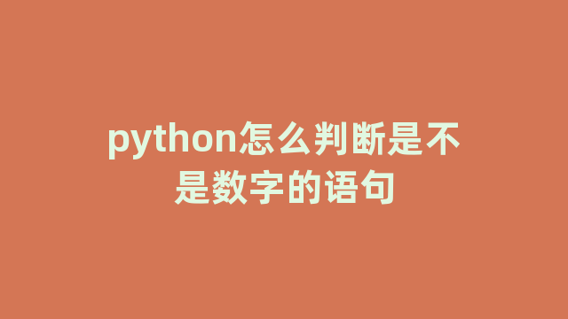 python怎么判断是不是数字的语句