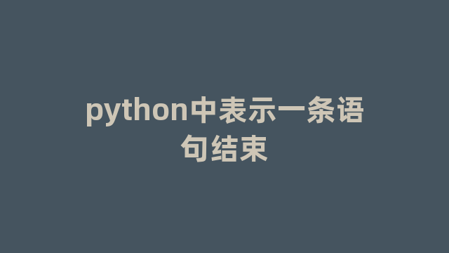 python中表示一条语句结束