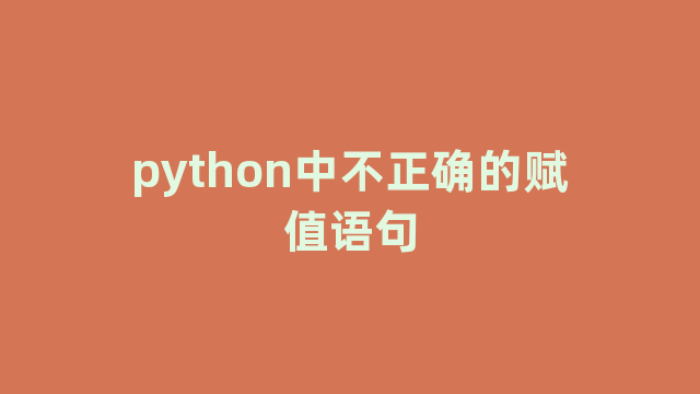 python中不正确的赋值语句