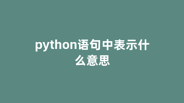 python语句中表示什么意思