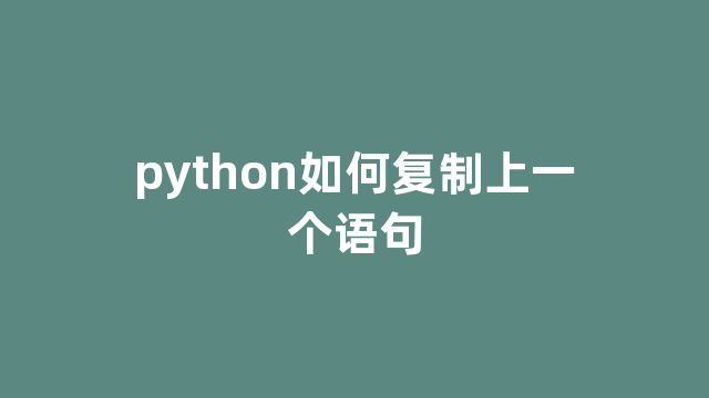 python如何复制上一个语句