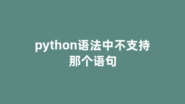 python语法中不支持那个语句