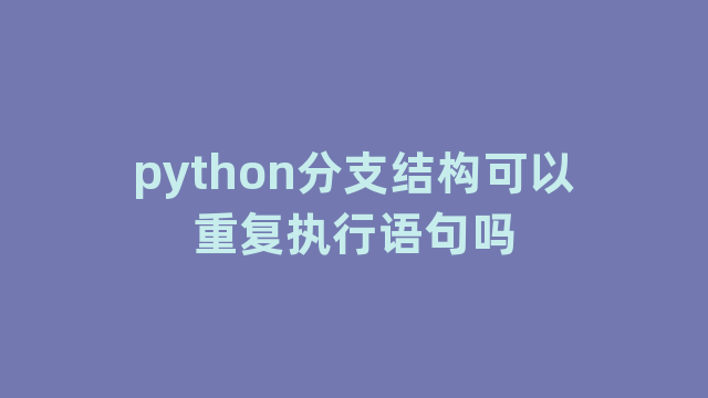 python分支结构可以重复执行语句吗