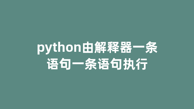 python由解释器一条语句一条语句执行