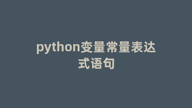 python变量常量表达式语句