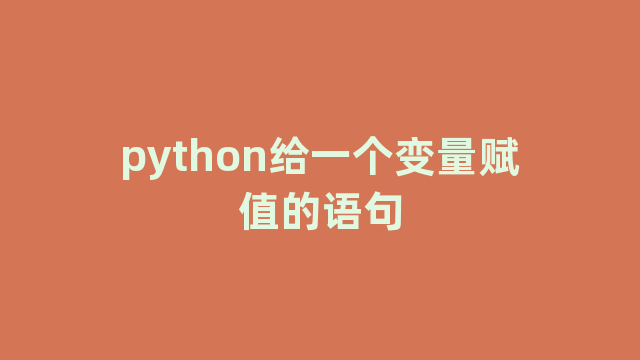 python给一个变量赋值的语句