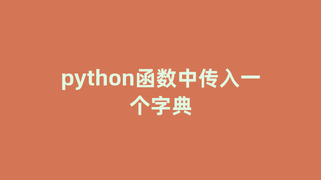 python函数中传入一个字典