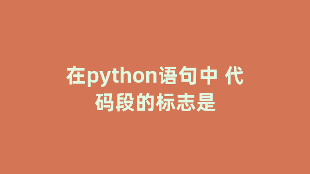 在python语句中 代码段的标志是