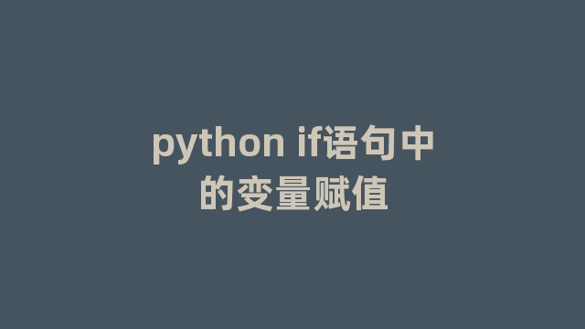 python if语句中的变量赋值