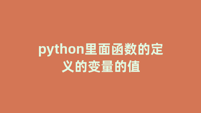 python里面函数的定义的变量的值